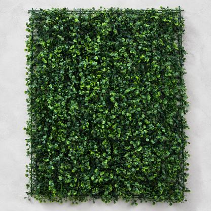 Planta Artificială Panou de Gard Viu cu Frunze Rotunde, 40 x 60 cm, Verde