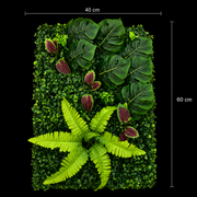 Planta Artificială Panou de Gard Viu Mix Monstera, 40 x 60 cm, Verde