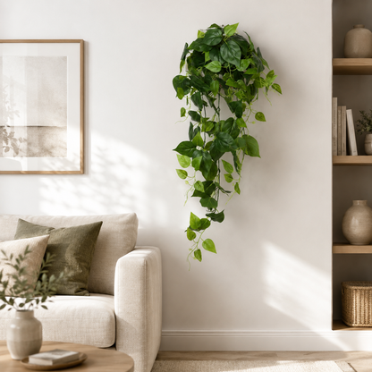 Plantă Artificială Suspendată Epipremnum, Inaltime 100cm, Verde