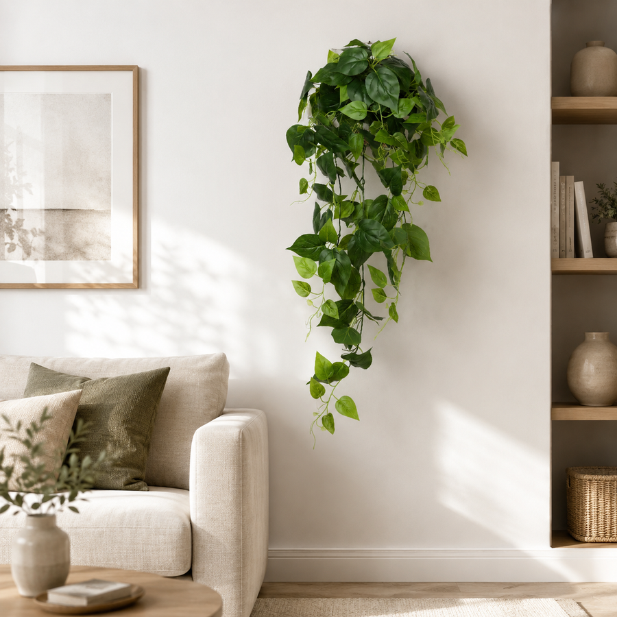 Plantă Artificială Suspendată Epipremnum, Inaltime 100cm, Verde