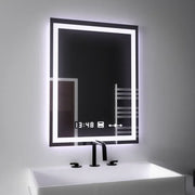 Négyszögletű LED tükör, 45x60 cm, Verite MotionGlow Marcello, páramentesítő rendszer, óra és hőmérő, szabályozható tükrök Marcello alapértelmezett cím Alessandro Design