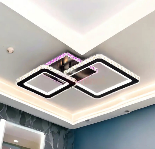 LED csillár 126W 1+1 SQUARE Fekete RGB Crystal -09B