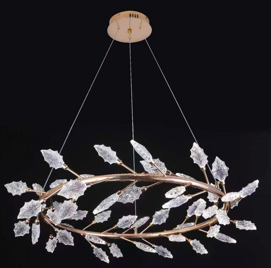 Candelabru Cristal, LED, TOCCATA Largo, 20W, lumina Calda/Neutra/Rece, Diametru 60cm, Auriu, Inaltime Reglabila Candelabre Moderne Default Title Alessandro Design