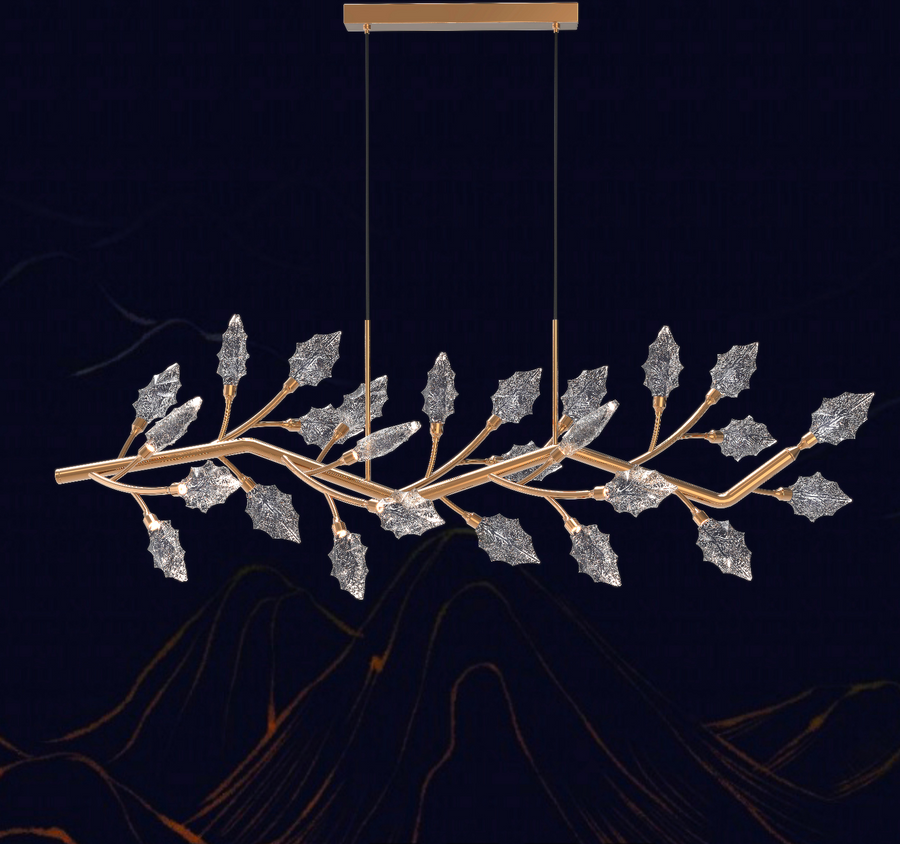 Candelabru Cristal, LED, TOCCATA Lungo, 21W, lumina Calda/Neutra/Rece, Auriu, Inaltime Reglabila Candelabre Moderne Default Title Alessandro Design