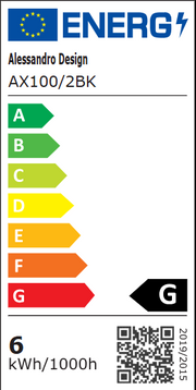 Aplica LED de Exterior si Interior, 6W, 2 Surse x 5W, IP65, ABS, Negru, 3000K, AX100/2BK Aplice de Exterior Default Title Alessandro Design