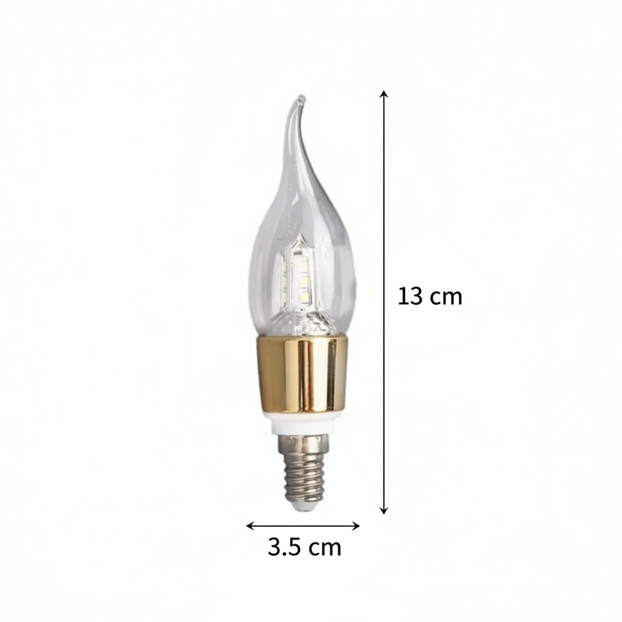 LED -fény E14 gyertya, 6W, hideg fény, 6000K