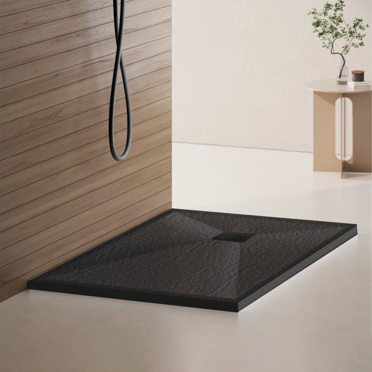 Téglalap alakú zuhanytálca 80x120 cm, vékony 3 cm, sötétszürke Otthon és kert Alapértelmezett cím Alessandro Design