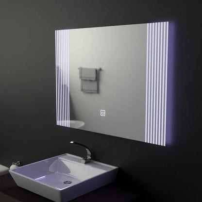 Téglalap alakú LED-es tükör, 80x60 cm, Infinity Frame Basic Touch 1005S-20A Alapértelmezett cím Alessandro Design