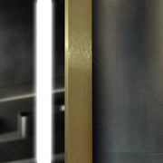 Négyszögletű LED-es tükör, 60x80 cm, Verite Royale Gold MotionGlow Marcello, páramentesítő rendszer, óra és hőmérő, szabályozható tükrök Marcello alapértelmezett cím Alessandro Design