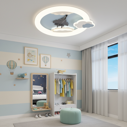 Lustra LED cu telecomanda 72W, Diametru 50cm, lumina Rece/Calda/Neutra, Albastru Lustre LED cu Telecomanda Default Title Alessandro Design