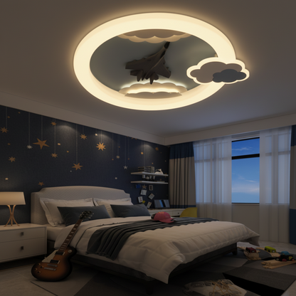 Lustra LED cu telecomanda 72W, Diametru 50cm, lumina Rece/Calda/Neutra, Albastru Lustre LED cu Telecomanda Default Title Alessandro Design