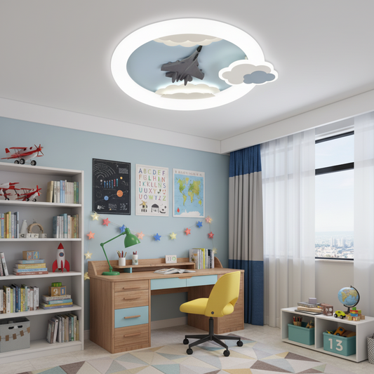 Lustra LED cu telecomanda 72W, Diametru 50cm, lumina Rece/Calda/Neutra, Albastru Lustre LED cu Telecomanda Default Title Alessandro Design