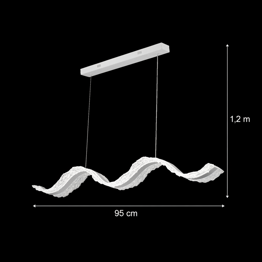 Lustra LED cu Telecomanda, Suspendata AMI 63W, Liniara, Lumina Rece/Calda/Neutra, Alb, Inaltime Reglabila