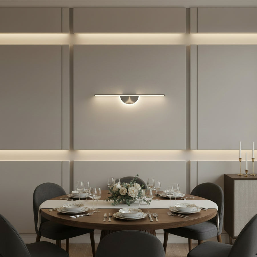 Aplica LED Decorativa BARAM, 21W, 60cm, Lumina Calda / Neutra/ Rece, Negru, Metal si Acril
