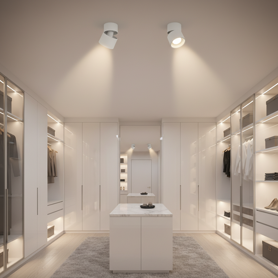 Proiector LED TINNIE, Rotativ, 9W, Lumina Neutra 4000K, Alb