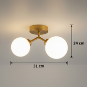 Lustra cristal ORBS, 31cm, 2xG9, Globuri, Auriu