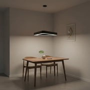 Lustra LED suspendata ANGLE, 60cm, 25W, Inaltime Reglabila, Lumina Rece, Negru, Metal si Acril