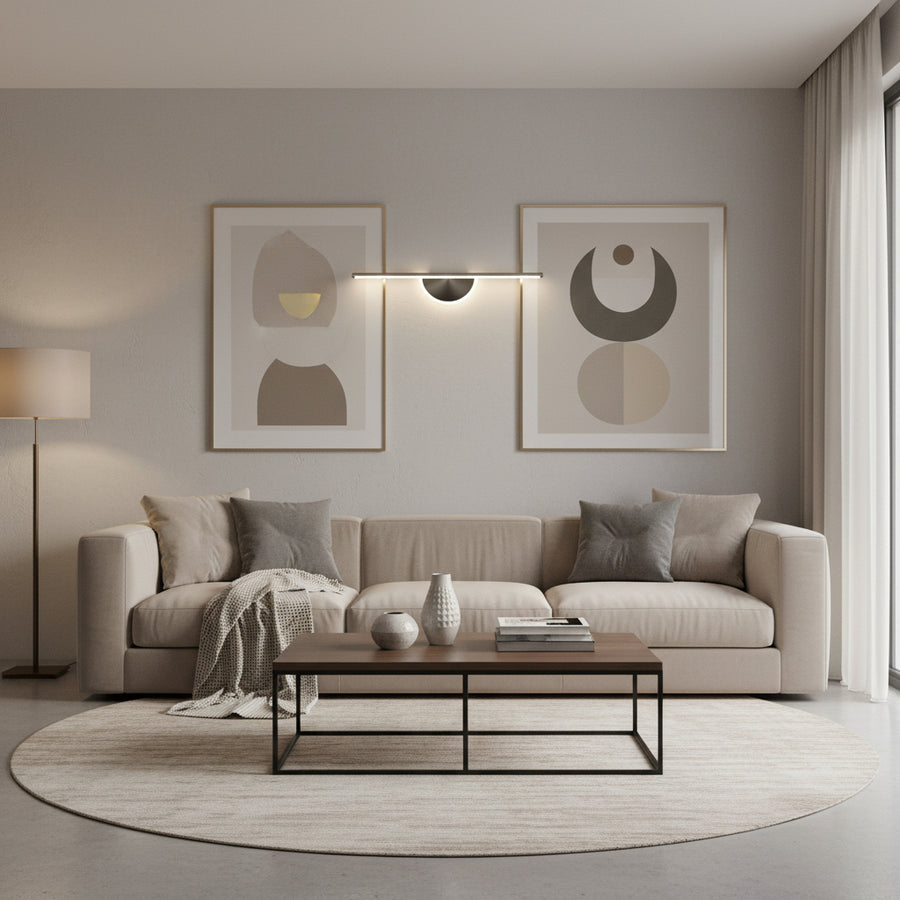Aplica LED Decorativa BARAM, 21W, 60cm, Lumina Calda / Neutra/ Rece, Negru, Metal si Acril