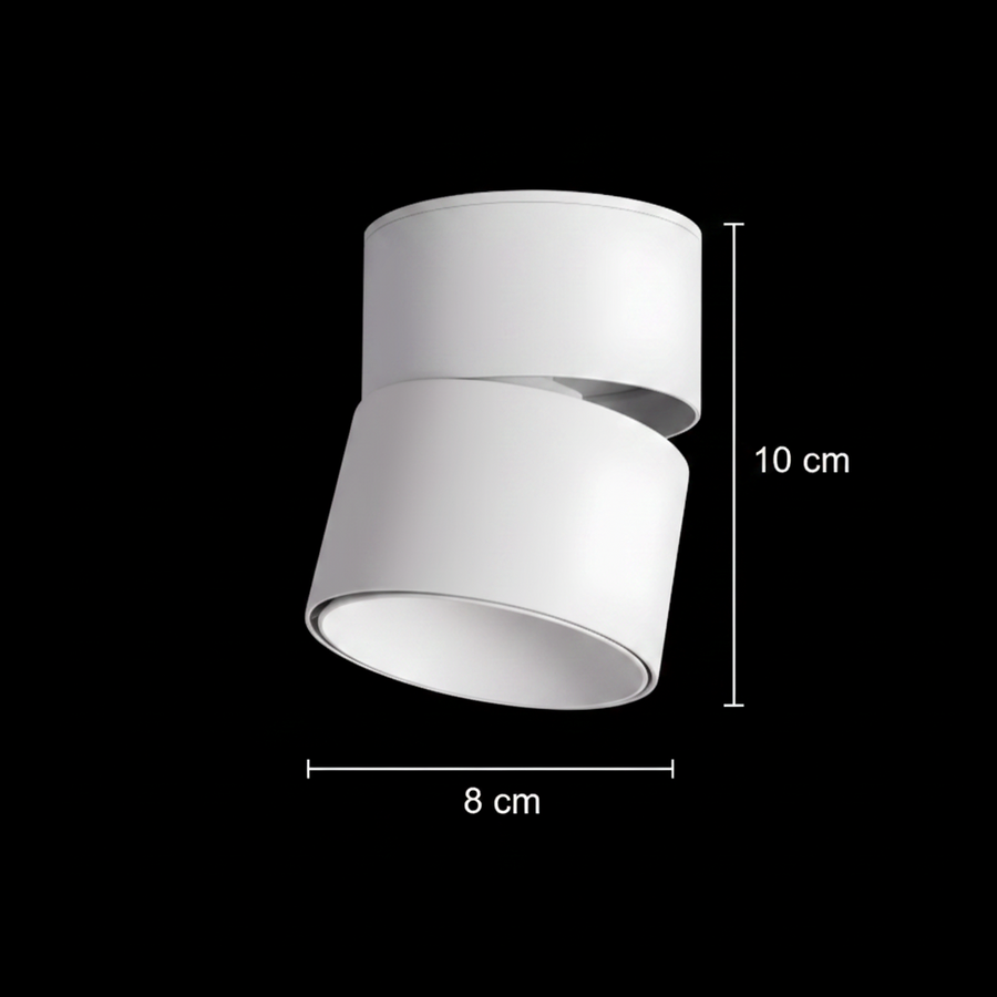 Proiector LED TINNIE, Rotativ, 9W, Lumina Neutra 4000K, Alb