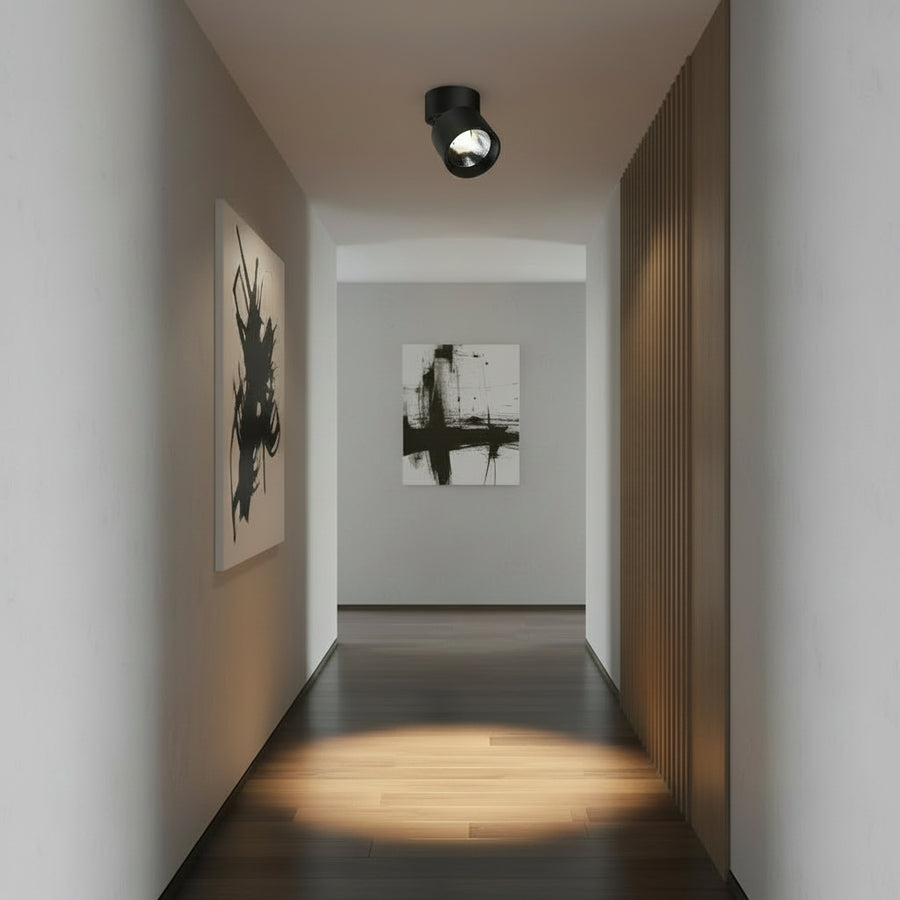 Proiector LED TINNIE, Rotativ, 9W, Lumina Neutra 4000K, Negru