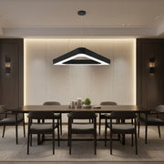 Lustra LED suspendata ANGLE, 60cm, 25W, Inaltime Reglabila, Lumina Rece, Negru, Metal si Acril