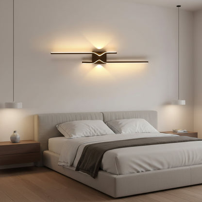 Aplica LED Decorativa FENG, 19W, 60cm, Lumina Calda / Neutra/ Rece, Negru, Metal si Acril