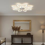 Lustra LED Ventilator ANEMO cu Telecomanda, 48W, D87cm, Lumina Rece/Neutra/Calda, Metal si Plastic, Alb