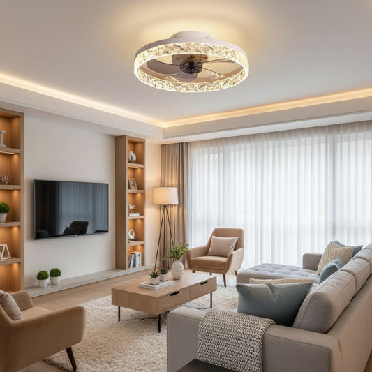 Lustra LED VEYA cu Telecomanda, 38W, D50cm, Lumina Rece/Neutra/Calda, Metal si Plastic, Alb