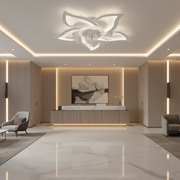 Lustra LED Ventilator DAFIA cu Telecomanda, 49W, D85cm, Lumina Rece/Neutra/Calda, Metal si Plastic, Alb