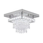Alberico négyzet alakú LED-csillár, 17 W, hideg/meleg/semleges fény, kristály, fényes króm modern csillárok alapértelmezett cím Alessandro Design