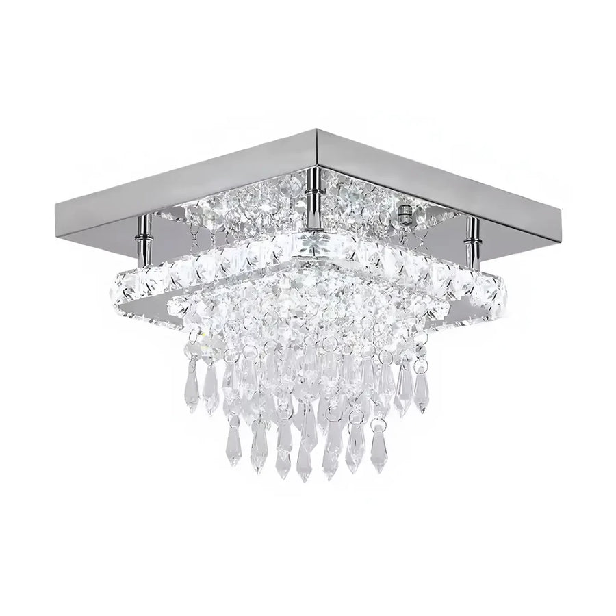 Alberico négyzet alakú LED-csillár, 17 W, hideg/meleg/semleges fény, kristály, fényes króm modern csillárok alapértelmezett cím Alessandro Design