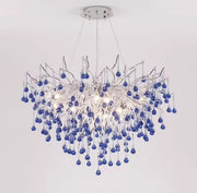 Candelabru Cristal CC335/400CH, 4x G9, Crom si Cristale Albastre, 40cm, Inaltime Reglabila Candelabre Cristal Default Title Alessandro Design