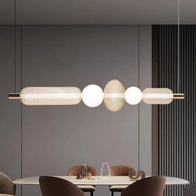 Függesztett LED csillár LM551/5GD, 27W, fény 3000/4000/6000K, arany, állítható magasság