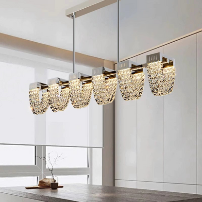 Lustra LED Suspendata, STRATUS Supremo, Cristal si Metal, 15W, Lumina Rece/Calda/Neutra 3000K/4000K/6000K, Iluminat Luxos Candelabre Cristal Default Title Alessandro Design