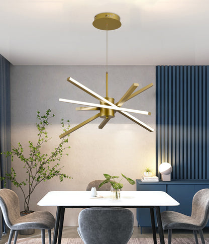 Lustra LED cu Telecomanda LT176/5GD, 69W, 5 Elemente, Lumina Rece/Clada/Neutra 3000K/4000K/6000K, Dimabila, Auriu, Inaltime Reglabila, Metal si Acril Lustre LED cu Telecomanda Default Title Alessandro Design