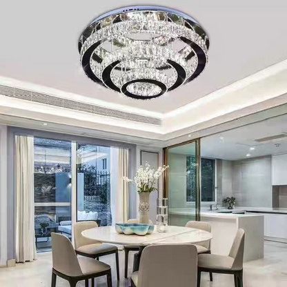 Lustra LED Cristal cu Telecomanda LLC151/500CH, 64W, 3 Elemente, lumina Rece/Calda/Neutra, Dimabila, Crom Lucios Lustre LED cu Telecomanda Default Title Alessandro Design