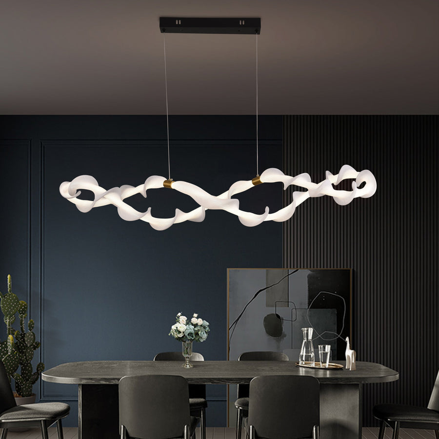 Lustra LED Suspendata Acril UNDA Infinity, 36W, Lumina Calda/Neutra/Rece 3000/4000/6000K, Alb Auriu, Inaltime Reglabila Lustre Moderne Default Title Alessandro Design