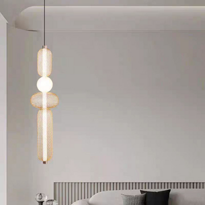 Függesztett LED csillár LM551/4GD, 23W, fény 3000/4000/6000K, arany, állítható magasság