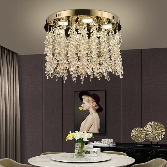 Crystal LED csillár LLC213/400GD kerek, 22W, hideg/meleg/semleges fény, kristály, arany