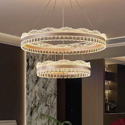 Lustra LED suspendata cu telecomanda NIVALIS, 126W, lumina Rece/Calda/Neutra, Dimabila,Inaltime Reglabila, Auriu Lustre LED cu Telecomanda Default Title Alessandro Design