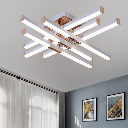 Lustra LED cu Telecomanda AXIAL, 83W, 6 Elemente, Lumina Rece/Clada/Neutra, Dimabila, Alb Lustre LED cu Telecomanda Default Title Alessandro Design