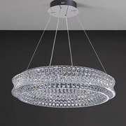 Lustra LED cu Telecomanda, LLC160/500CH, Cristal si Metal, 54W, 1 Cerc, Dimabila, Inaltime Reglabila, Lumina Rece/Calda/Neutra, Iluminat Luxos Lustre LED cu Telecomanda Default Title Alessandro Design