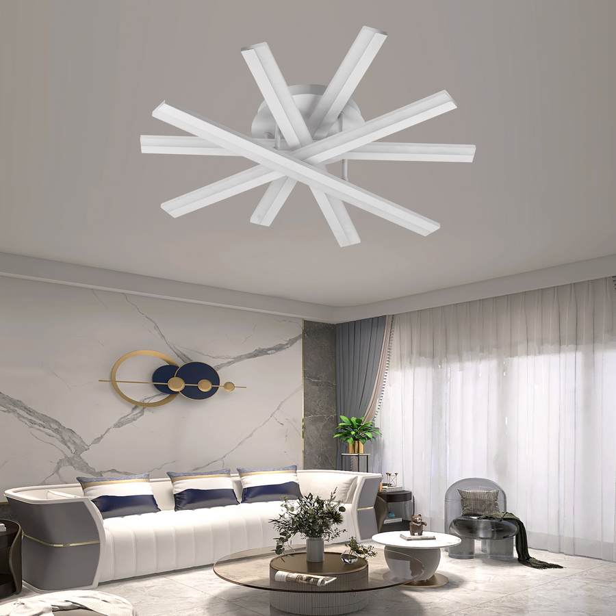 Lustra LED cu telecomanda ZOE, 67W, lumina Rece/Calda/Neutra, Dimabila, Alb Lustre LED cu Telecomanda Default Title Alessandro Design