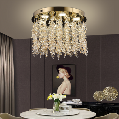 Crystal LED csillár LLC213/550GD kerek, 29W, hideg/meleg/semleges fény, kristályok, fényes arany