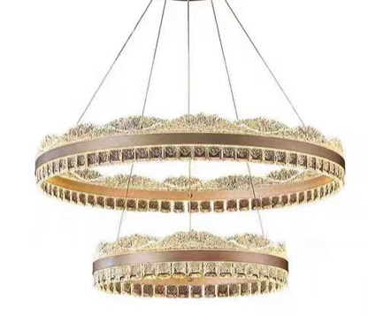 Lustra LED suspendata cu telecomanda NIVALIS, 126W, lumina Rece/Calda/Neutra, Dimabila,Inaltime Reglabila, Auriu Lustre LED cu Telecomanda Default Title Alessandro Design