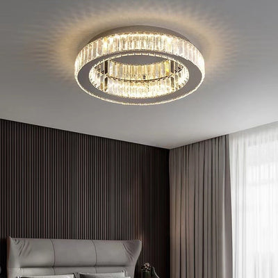 LED csillár távirányítóval és kristály VERTUS 18W, 30cm, Kör, Hideg/Meleg/Semleges fény, Szabályozható, Króm