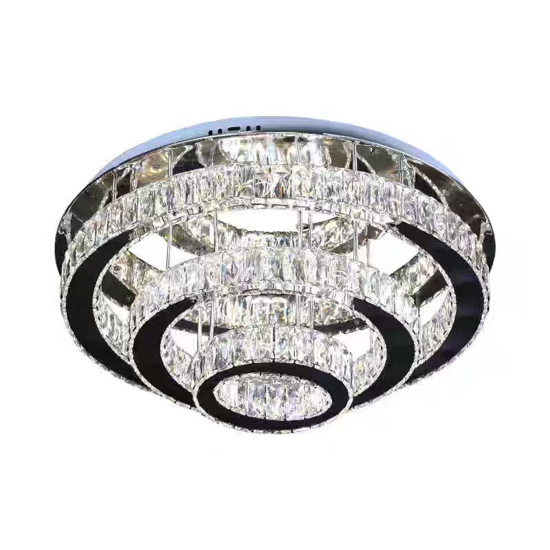 Lustra LED Cristal cu Telecomanda LLC151/500CH, 64W, 3 Elemente, lumina Rece/Calda/Neutra, Dimabila, Crom Lucios Lustre LED cu Telecomanda Default Title Alessandro Design