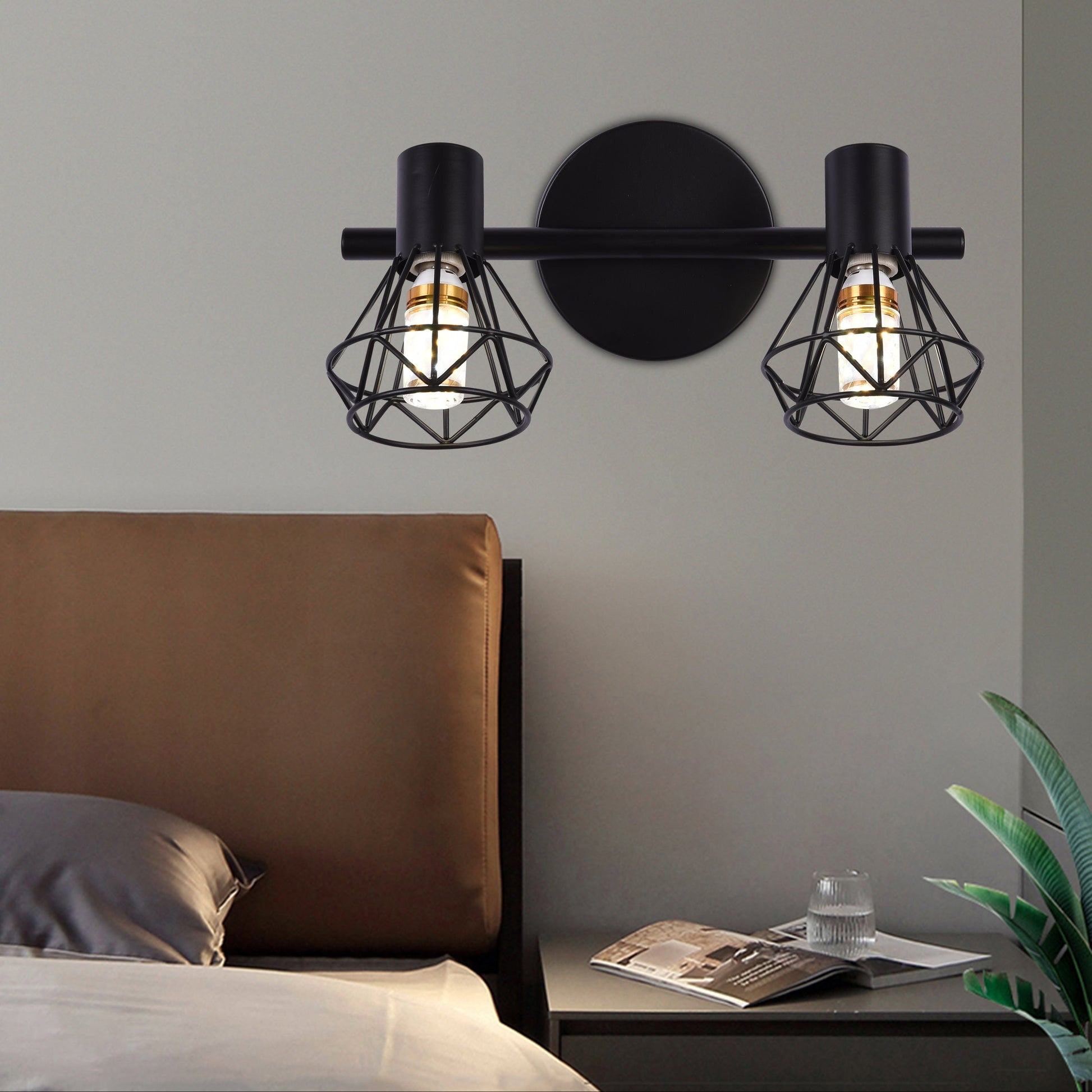 Lustra cu Abajur, GRACIE, Diamant, 2XE14, Negru, Metal Lustre Clasice Default Title Alessandro Design