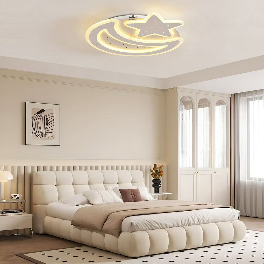 LED-es csillár távirányítóval CORALIA 90W, Hold és Csillag, Hideg/Meleg/Semleges fény szabályozható Fehér LED-es csillárok távirányítóval Alapértelmezett cím Alessandro Design