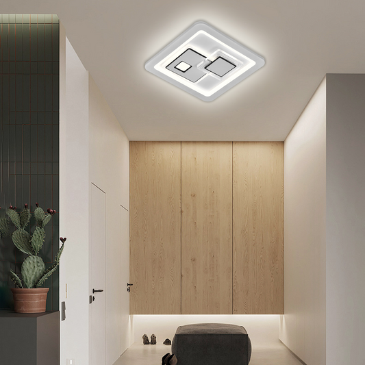 LED csillár KEREN 33W, négyzet alakú, hideg/meleg/semleges fény 3000K/4000K/6000K, fehér, fém és akril LED csillárok alapértelmezett cím Alessandro Design